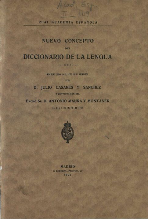 Discurso de ingreso Julio Casares